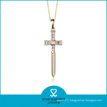 Genuine Silver Semi-Precious Stone Jewelry Opal Cross Pendant (N-0171)